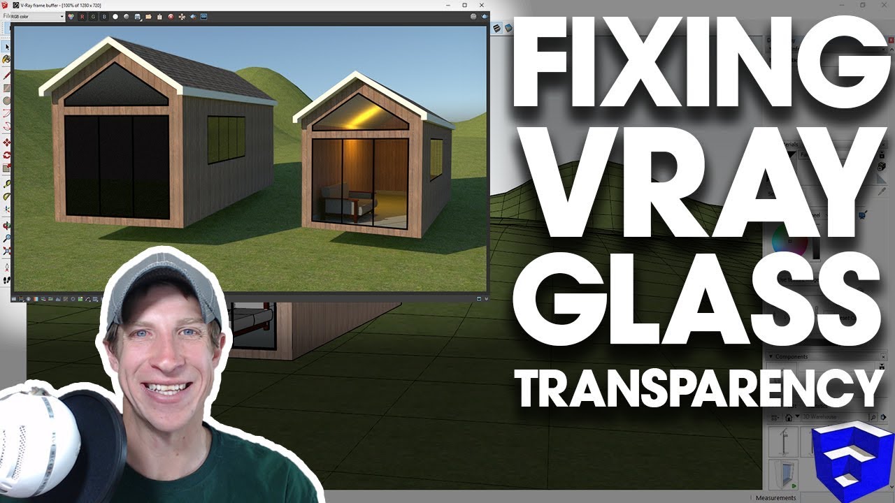 transparency is not showing in sketchup with vray